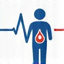 Icon representing individuals with specific health conditions, such as a heart or a blood drop.
