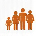 Icon representing a family or group of people, illustrating inclusive health.