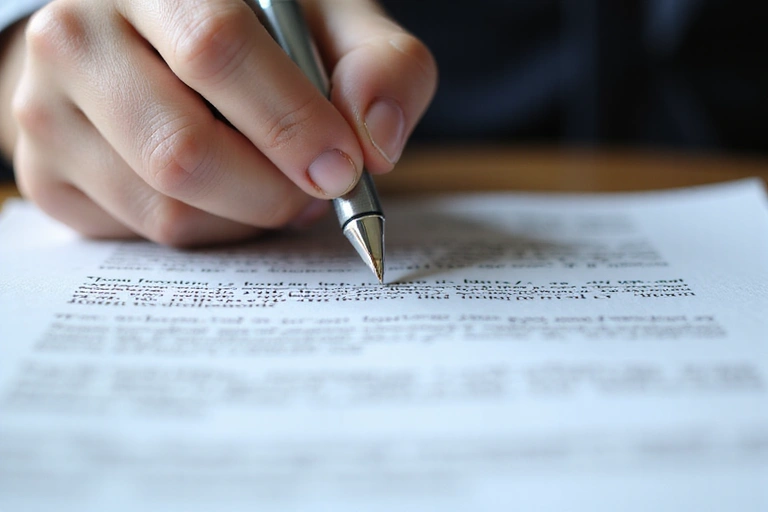 Image showing a legal document with a pen, symbolizing terms and conditions